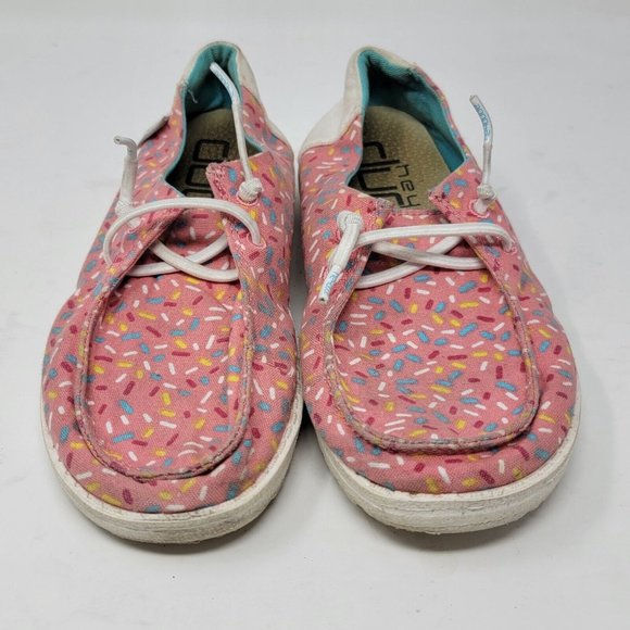 Hey Dude Youth 2 / Women's 3 Wendy Youth Pink‎ Sprinkles Slip On Girls Shoes - Picture 1 of 6